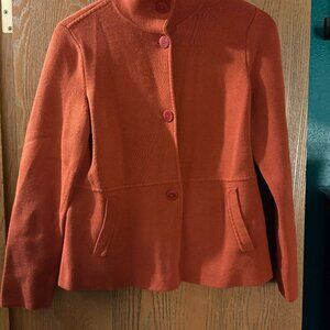 Talbots Burnt Orange Button Up Cardigan Sweater